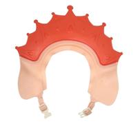 GARVALON Adjustable Baby Bathing Hat with Soft Edges, Red Shower Cap Hair Washing Shield for Toddlers, Prevents Shampoo and Water Touching Face, for Baby Bath Time Safety