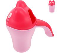 GARVALON Adorable Pink Baby Shampoo Cup with Handle Lightweight Pp Bath Water Rinser Cup for Boys and Girls for Bathing