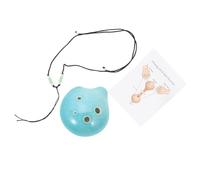 GARVALON Alto Ceramic Ocarina for Beginners Lightweight Musical Instrument with Crackle Pattern Easy to Play Practice Flute for Ocarina Lovers and Music Students