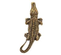 GARVALON Antique Brass Crocodile Keychain Pendant Charm for Backpack and Jewelry Making Vintage Solid Hanging Ornament Gift for Friends Family Co-workers Unique DIY Accessory for Birthday