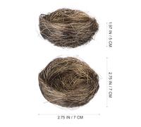GARVALON Artificial Bird Nest 16Pcs 2.8 Inch Rustic Mini Bird Nest Decorations for Crafts Birdcage Tabletop and Photography Props