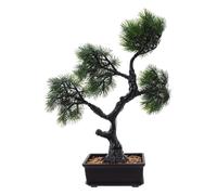 GARVALON Artificial Bonsai Plant Faux Juniper Tree Small Potted Simulation Pine for Indoor Home Office Desktop Decoration Zen Garden Green