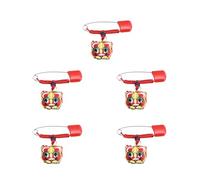 GARVALON Baby Safety Pins Brooches with Smooth Surface and Not Easy to Fall 5pcs for Clothes and Diapers Red Polyester Fabric Random Color for Infants and Babies