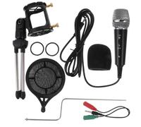 GARVALON Black USB Condenser Microphone with Tripod Stand for Live Broadcast Recording Karaoke and Computer Voice Chat Wind Noise Reduction and Pop Filter for Streaming and Vlogging