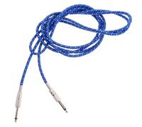 GARVALON Blue Braided Shielded 6.35mm Mono Electric Guitar Cable 3M with Right Angle Connector for Amplifier, Speaker, and Bass Instrument Audio Cord