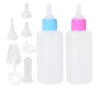GARVALON Bottle Nursing Kit 7pcs Set 60ml for Puppies and Kittens Includes 2 Pink and Blue Pet Nursing Bottles for Feeding