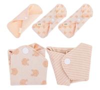 GARVALON Breathable Organic Cotton Reusable Sanitary Pads 5Pcs Washable Menstrual Towels for Women Portable Foldable for Travel Random Style