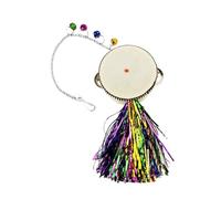 GARVALON Chicken Hanging Mirror for Hens Double-sided Stainless Steel Drum with Pendant Poultry for Cage Hanging Promotes Intellectual Development and Stress Relief