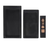 GARVALON Chinese Calligraphy Set 5 and 4 Natural Stone Inkstones, Traditional Chinese Ink Stick Grinding Ink Block for Students, Inkslab for Calligraphy Practice, Painting, and Writing