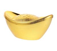 GARVALON Chinese Yuan Bao Figurine Easy to Display with Golden Plastic Vintage Elegant Design, Collectible Feng Shui Wealth Luck Ornament 2026 for Office and Business Celebrations