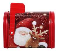 GARVALON Christmas Candy Box with Lid Santa Mailbox Design Party Cookie Storage Case Portable Multi-function Festival Candy Jar for Holiday Wrapping