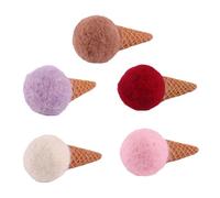 GARVALON Christmas Wool Felt Ice Cream 5Pcs for Bouquet Decoration and Wreath Making Craft Accessories Random Color