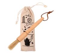 GARVALON Coffee Cleaning Brush for Espresso Machine with Beech Wood Handle Sturdy Coffee Grinder Hanging Design for Easy Storage and Residue Removal