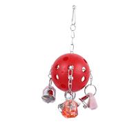 GARVALON Colorful Parrot Bell Ball Hanging Swing for Bird Cage Chewable Cage Hang with Ringing Bell for Parakeets Cockatiels and Small Birds Stimulates Play and Exploration