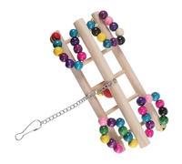 GARVALON Colorful Parrot Bird Swing with Wooden Hanging Bridge for Small Birds Cockatiels Parakeets Safe Playground Balance Exercise and Fun