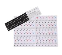 GARVALON Colorful Piano Keyboard Stickers with Transparent Design and Key Labels 1 Sheet Piano Note Decals for Learning and Self Study on Electronic and Traditional Keyboards