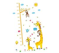 GARVALON Cute Cartoon Height Chart Wall Sticker for Boy Girl Room Removable Growth Measurement Decal Fun Animal Decoration for Boys and Girls