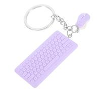 GARVALON Cute Mini Purple Keyboard and Mouse Keychain Set, Kawaii Cartoon Backpack and Purse Charm for Boys and, Aesthetic Tiny Electronics Pendant for Party Favor