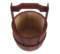 GARVALON Dance Wooden Bucket Prop Lightweight Rustic Planter for Outdoor Garden Patio Decor and Creative Play Activities Multi-functional Buckets for Boys