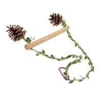 GARVALON Decorative Wooden Parrot Swing Toy with Creative Shape Adorable Hanging Bird Plaything for Home Decor and Birdcage