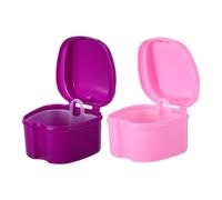 GARVALON Denture Box Filter Layer Retainer Case for False Teeth Cleaning Storage Box Retainer Holder Bath Case