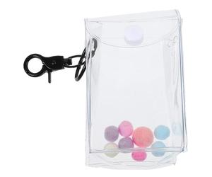 GARVALON Doll Display Box Pouch Portable Small Doll Bag Mini Size 9X6X4.5Cm Versatile Plastic Storage with Keychain Hanging Bag for The Go and Home Collections