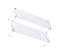 GARVALON Double Layer Acrylic Display Stand for Dolls and Car Models, Multi-purpose Storage Organiser for Desktop Use in Home Or Office, 20x8cm Desk Storage Rack for Collectibles