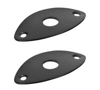 GARVALON Electric Guitar Jack Cover Plate 2pcs Black Output Jack Socket Plug for Guitar Bass Accessories Replacement without Screws
