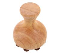 GARVALON Ergonomic Wooden Mushroom Meridian Massage Brush with Rolling Beads for Deep Tissue Relief Contouring Body Pressure Massager for Neck Back Arms Legs Portable Manual Therapy Tool