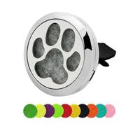 GARVALON Essential Oil Diffuser 30mm Aromatherapy Car Vent Clip Stainless Steel with 10 Colour Refill Pads Prevents Leaking and Never Fade, for Valentine Day Random Color