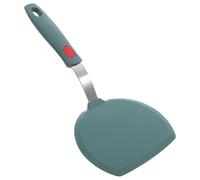 GARVALON Flexible Silicone Turner Spatula Heat Resistant Flat Pancake Flipper Non-Stick Kitchen Cooking Utensil for Griddle Eggs Burgers in Dark Green