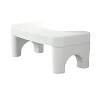 GARVALON Folding Bathroom Footstool Thick Non Slip Toilet Step Stool Stable Foot Support Tool for Home Use White Portable Step for Toilet Training and Comfortable Seating