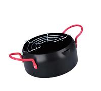 GARVALON Frying Pot with Detachable Oil Drain Rack Household Japanese-style Iron Fryer for Induction Cooker and Gas Stove Heat Retentive Deep Fry Pan for Tempura and Chicken Wings Easy to