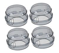 GARVALON Gas Stove Knob Covers Child Proof Safety Guards for Kitchen Toddlers, Black Plastic Stove Knob Protection Caps, 4pcs Set for Gas Hob Safety in Homes