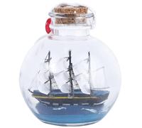GARVALON Glass Bottle Ship in Bottle Ornament Large Craft Decor Tabletop Adornment Mediterranean Style Home Decoration