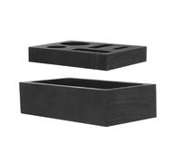 GARVALON Graphite Refining Mold 2Pcs 5-in-1 with 1Kg Melting Crucible for Jewelry Making and Metal Scrap Casting in Gold Silver Copper Aluminum Refining