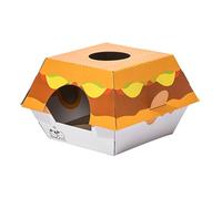 GARVALON Hamburger Cat Nest Creative Cardboard Scratching Board Cozy Sleeping Bed for Cats and Kittens Pet Toy for Home and Playtime