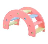 GARVALON Hamster Climbing Ladder Plastic Bridge Small Animal Cage for Hamsters and Gerbils with Pink Rainbow Design, Rat Biting for Indoor Pet Exercise and Cage Decoration