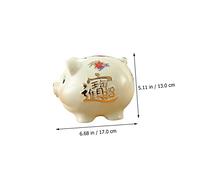 GARVALON Hand Painted Ceramic Piggy Bank for Adorable Pig Design Saving Pot Creative Money Box for Developing Saving Habits Home and Office Decoration