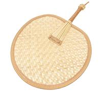 GARVALON Handmade Wheat Straw Fan Lightweight Portable Handheld Cooling Fan for Summer Outdoor Indoor Use for Adults