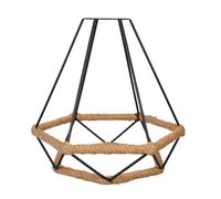GARVALON Handwoven Iron Pendant Lamp Shade with Rope Design, Black Lampshade for E27 Ceiling Light, Effective Light Diffusion and Glare Reduction, Suitable for Bedroom Or Hallway Decoration