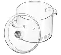 GARVALON High Borosilicate Glass Soup Pot Lid Two-Eared Heat Resistant Cooking Bowl for Milk and Small Portions