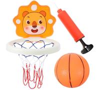 GARVALON Indoor Hanging Basketball Hoop Cartoon Design No-drill Installation Plastic Frame for Boys Enhances Hand-eye Coordination and Basketball Skills