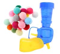 GARVALON Interactive Cat Ball Launcher with Plush Balls Silent Soft Pom Pom Shooter for Indoor Kitten Exercise and Teasing Rounded Edges Safe Chasing Game for Pet Cats