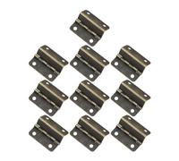 GARVALON Iron Hinges for Wooden Box 10pcs Golden Finish Right-Angle Three-fold with Bright as Mirror Surface Treatment for Living Room Use