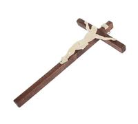 GARVALON Jesus Crucifix Cross Statue Unique Hand Painted Wall Ornament for Home Decor Eastern Cross Figurine for Prayer and Religious Settings