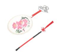 GARVALON Jingxi Painted Sheepskin Hand Drum 20cm round Drumsticks Portable Performance Drum Percussion Instrument for Folk Dance and Esoteric Buddhism