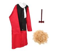 GARVALON Judge Role Play Costume with Detailed Robe Matching Wig and Gavel Comfortable Fit for Career Exploration and Themed Parties
