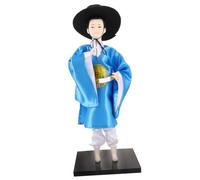 GARVALON Korean Hanbok Man Figurine Traditional Doll Statue for Home and Office Decoration Compact Stable Base Collectible Korean Men Doll Ornament Bright Handcrafted