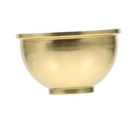 GARVALON Large Gold Copper Temple Offering Cup Buddhist Ritual Water Cup for Worship and Tea Ceremony Religious Sacrifice Vessel